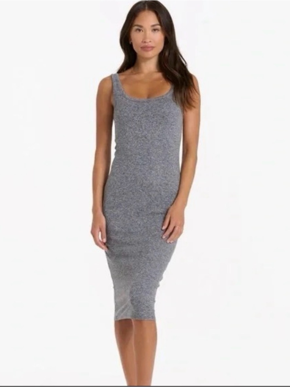Vuori Halo Midi Dress with Built in Bra - Heather Gray - Size XS